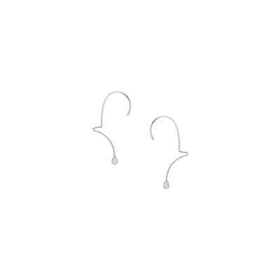 Tour d'oreilles Poire diamants or blanc