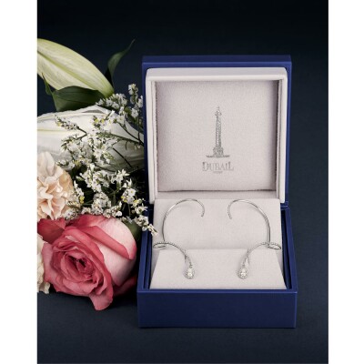 Tour d'oreilles Poire diamants or blanc