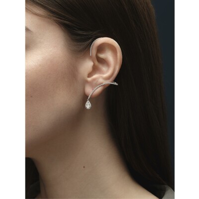Tour d'oreilles Poire diamants or blanc