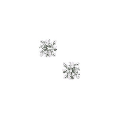Puces diamants or blanc