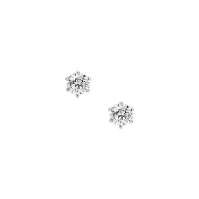 Puces diamants or blanc