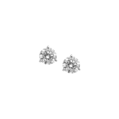 Puces diamants or blanc