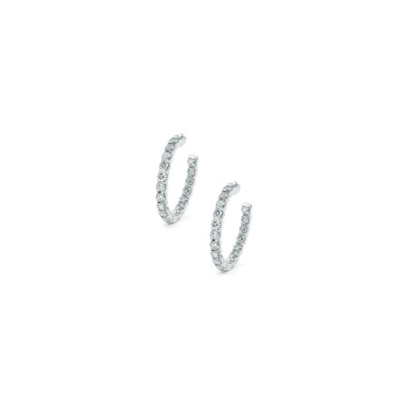 Creole earrings, white gold, diamonds