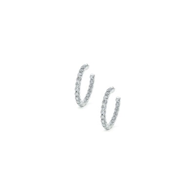 Créoles diamants or blanc