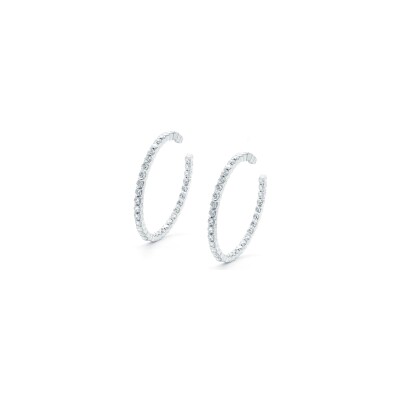 Créoles diamants or blanc