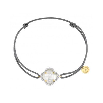 Bracelet Morganne Bello en or jaune, diamants et nacre