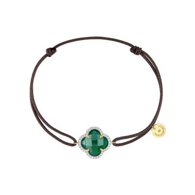 Bracelet Morganne Bello Victoria Diamants en or jaune, agate verte et diamants
