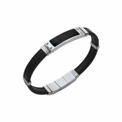 Bracelet en acier et cuir