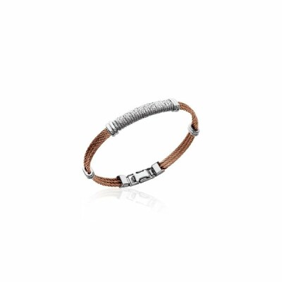 Bracelet jonc en acier PVD marron