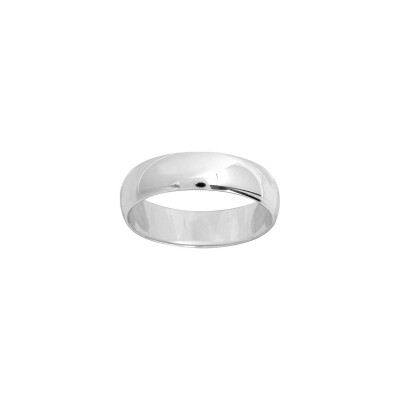 Alliance demi-jonc léger en or blanc