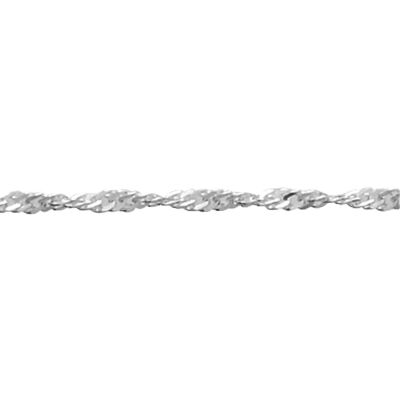 Collier chaîne maille Singapour en argent rhodié
