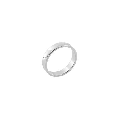 Alliance concave en or blanc