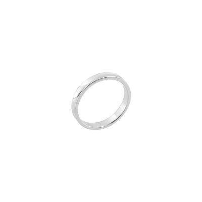 Alliance concave en or blanc