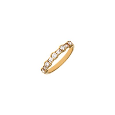 Alliance 1/2 tour Veron Roques en or rose et diamants