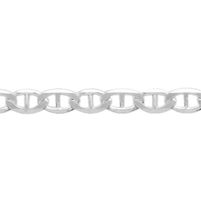 Chaîne maille marine en argent rhodié