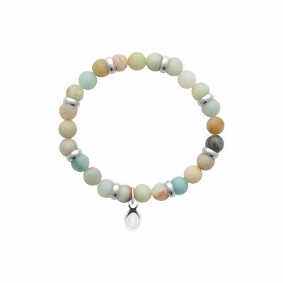 Bracelet en acier et amazonite