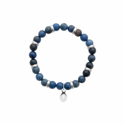 Bracelet en acier et sodalite