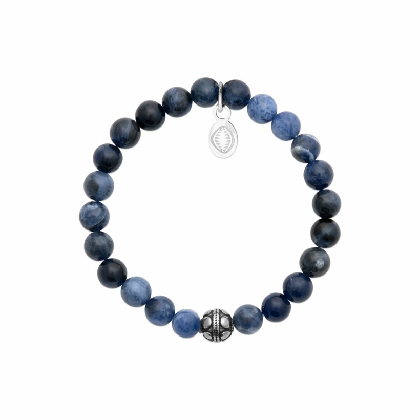 Bracelet en acier et sodalite