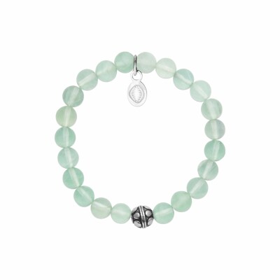 Bracelet en acier et jade