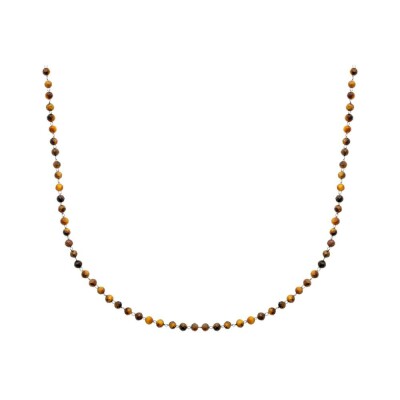 Collier en acier et œil de tigre