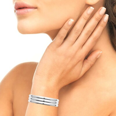 Bracelet jonc en acier et pvd