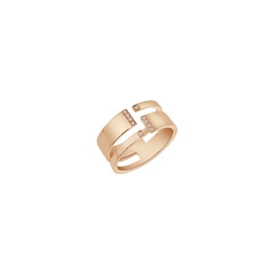 Veron Roques Duel ring, rose gold and diamonds, size 54