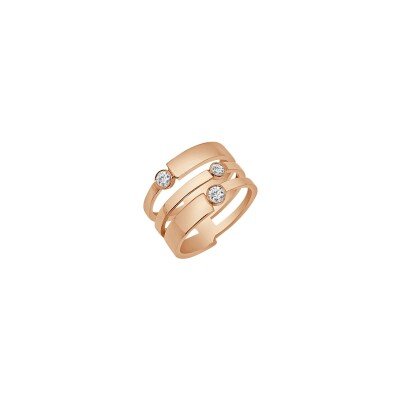 Veron Roques Trio bezel diamonds, rose gold and diamonds, size