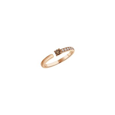 Veron Roques open ring, rose gold, brown diamonds and diamonds, size 53