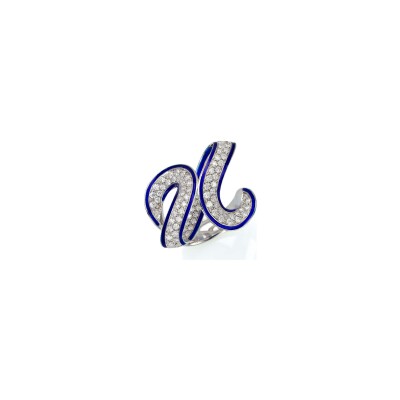 Veron Roques Virages ring, white gold and diamonds, size 53