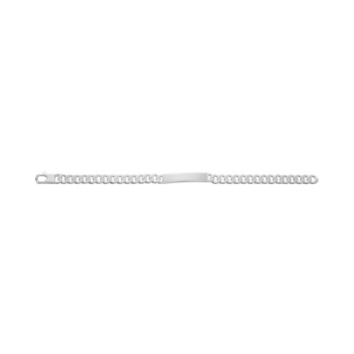 Gourmette en argent rhodié poli