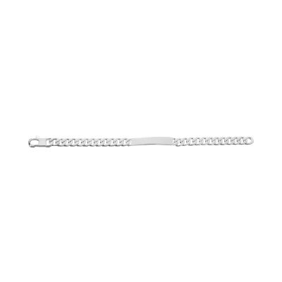 Gourmette en argent rhodié poli