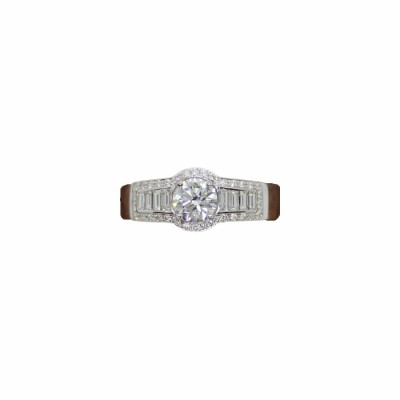 Bague en or blanc et diamants