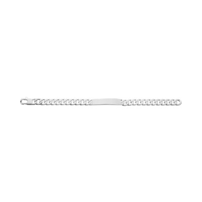 Gourmette en argent rhodié poli
