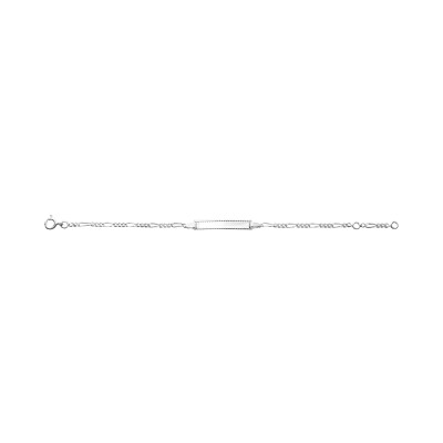 Gourmette bébé en argent rhodié, taille 15cm