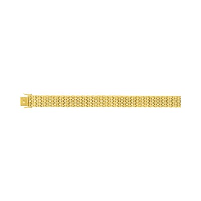 Bracelet chaîne maille paillasson 12mm en or jaune, taille 20cm