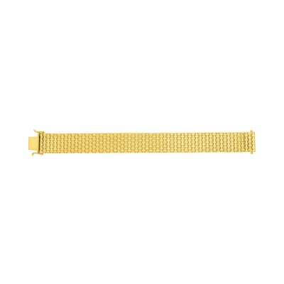 Bracelet chaîne maille paillasson 17mm en or jaune, taille 20cm