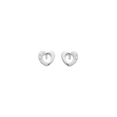 Boucles d'oreilles en argent rhodié et oxydes de zirconium