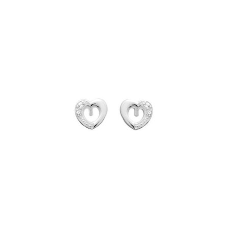 Boucles d'oreilles en argent rhodié et oxydes de zirconium