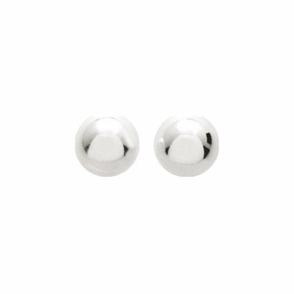 Puces d'oreilles boules en argent rhodié, 10mm