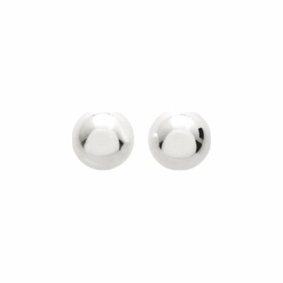 Puces d'oreilles boules en argent rhodié, 10mm