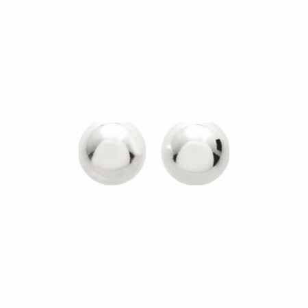 Puces d'oreilles boules en argent rhodié, 10mm