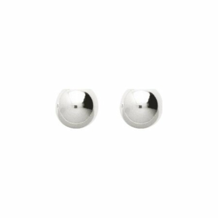 Puces d'oreilles boules en argent rhodié, 9mm