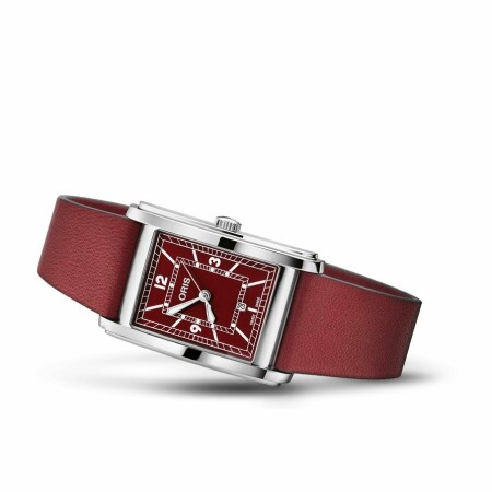 Montre Oris Rectangular Bordeaux