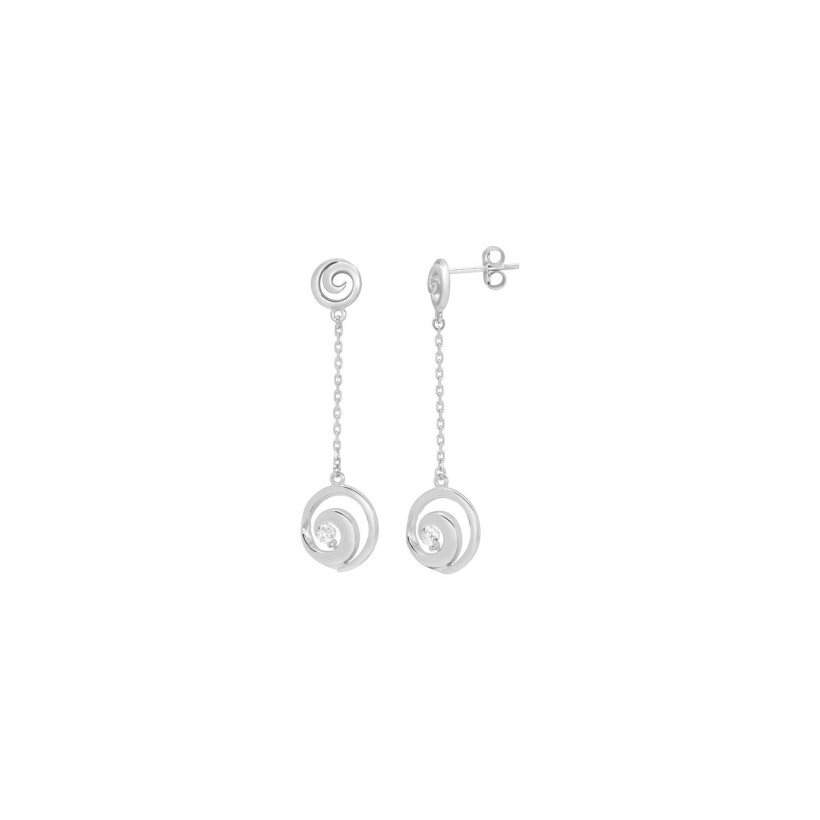 Boucles d'oreilles en argent rhodié et oxydes de zirconium