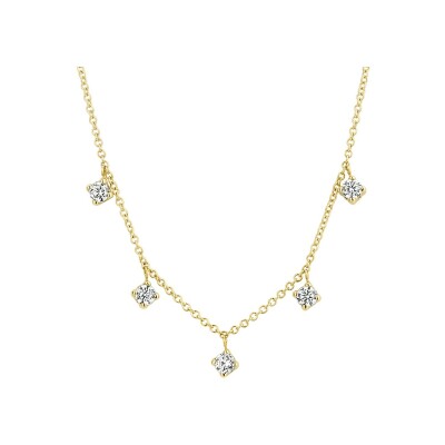 Collier Blush en or jaune et zircon