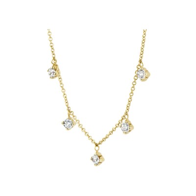 Collier Blush en or jaune et zircon