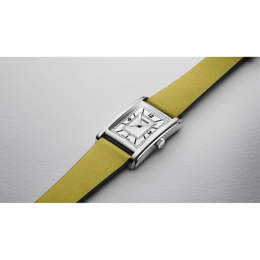 Oris Rectangular yellow watch