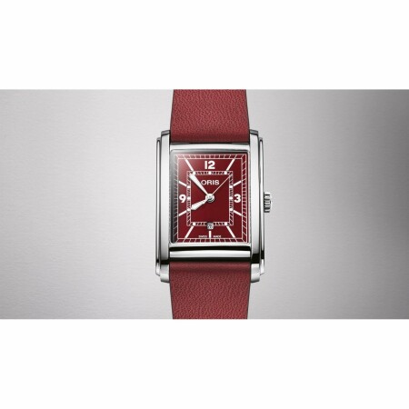 Montre Oris Rectangular Bordeaux