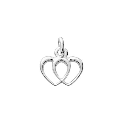 Pendentif cœur en argent rhodié