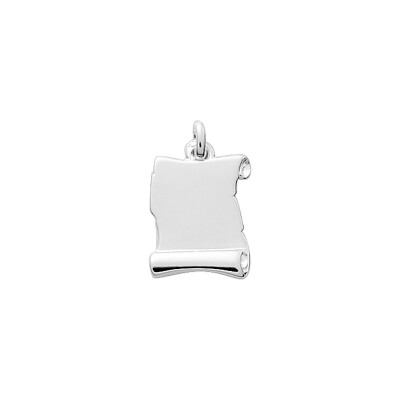 Pendentif à graver parchemin en argent rhodié